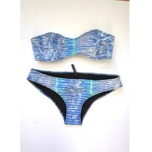 Lisa Marie Fernandez Natalie Scuba Bandeau Abstract Print Bikini NWT S/M